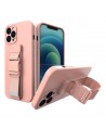 Rope Case Silicone Cover with Lanyard Purse Lanyard Strap for Xiaomi Redmi Note 11 Pro Pink