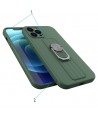 Ring Case silicone case with a finger grip and base for Samsung Galaxy S21 FE red