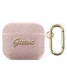 Guess GUA3SASMP AirPods 3 cover pink/pink Saffiano Script Metal Collection