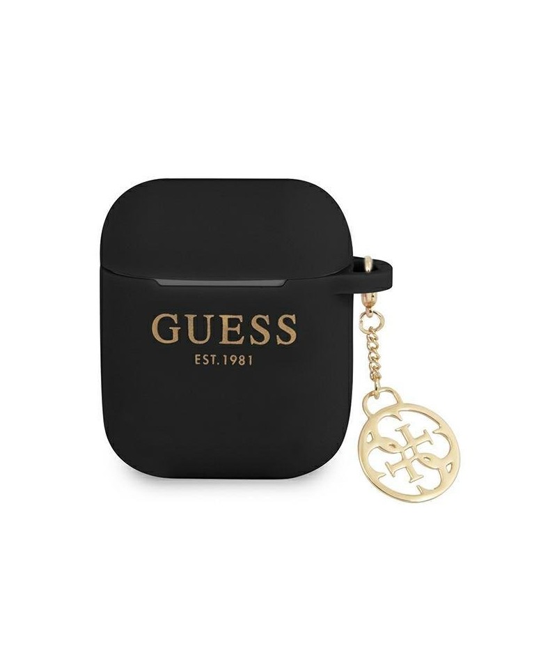 Guess GUA2LSC4EK AirPods 1/2 cover black/black Silicone Charm 4G Collection
