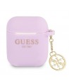 Guess GUA2LSC4EU AirPods 1/2 cover purple/purple Silicone Charm 4G Collection