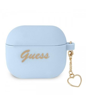 Guess GUA3LSCHSB AirPods 3 cover blue/blue Silicone Charm Heart Collection