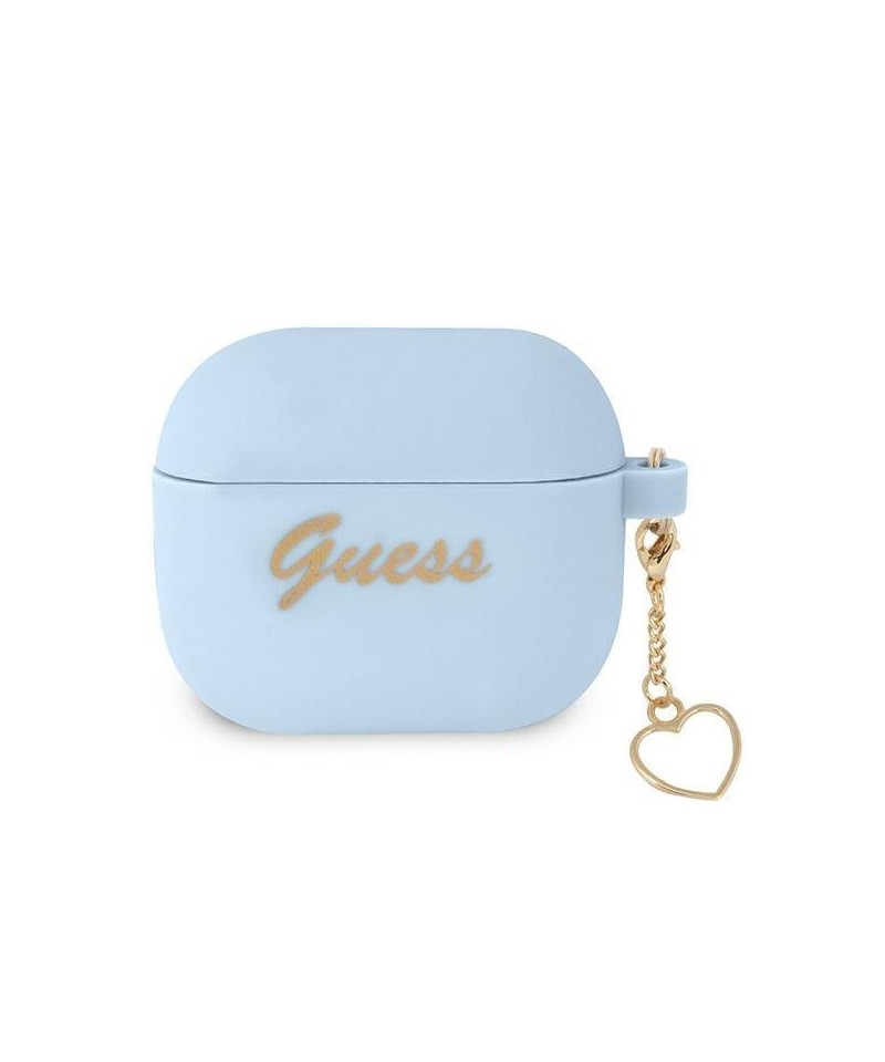 Guess GUA3LSCHSB AirPods 3 cover blue/blue Silicone Charm Heart Collection