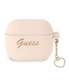 Guess GUA3LSCHSP AirPods 3 cover pink/pink Silicone Charm Heart Collection