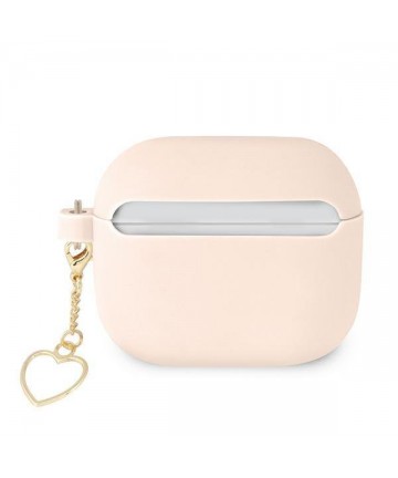 Guess GUA3LSCHSP AirPods 3 cover pink/pink Silicone Charm Heart Collection
