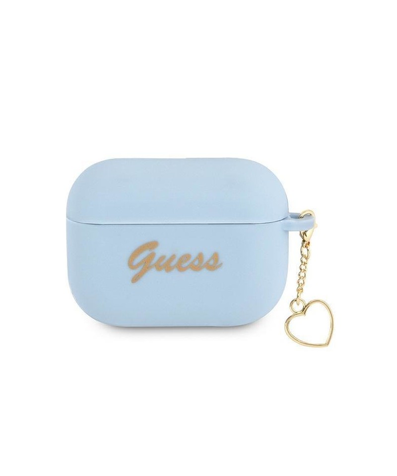 Guess GUAPLSCHSB AirPods Pro cover blue/blue Silicone Charm Heart Collection