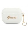 Guess GUAPLSCHSH AirPods Pro cover white/white Silicone Charm Heart Collection