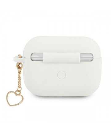 Guess GUAPLSCHSH AirPods Pro cover white/white Silicone Charm Heart Collection