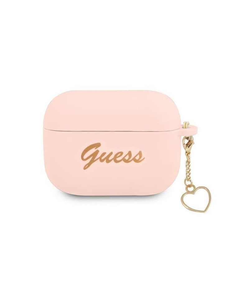 Guess GUAPLSCHSP AirPods Pro cover pink/pink Silicone Charm Heart Collection