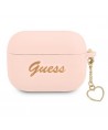 Guess GUAPLSCHSP AirPods Pro cover pink/pink Silicone Charm Heart Collection