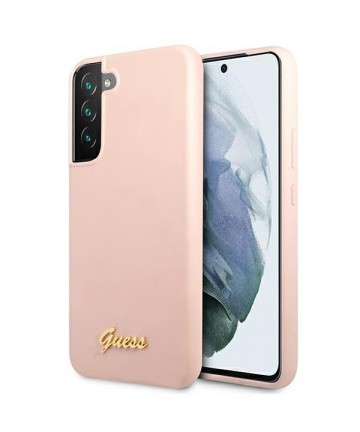 Guess GUHCS22MLSLMGPP S22+ S906 pink/pink hardcase Silicone Script Metal Logo