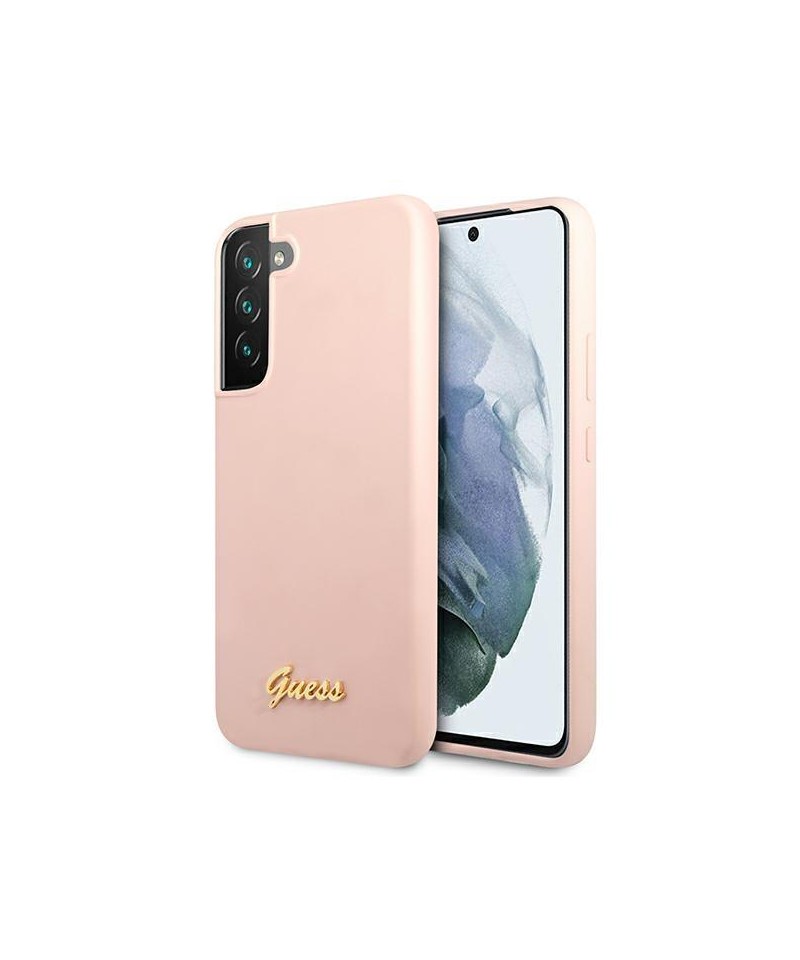 Guess GUHCS22MLSLMGPP S22+ S906 pink/pink hardcase Silicone Script Metal Logo