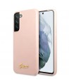 Guess GUHCS22MLSLMGPP S22+ S906 pink/pink hardcase Silicone Script Metal Logo
