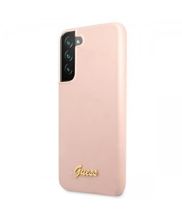 Guess GUHCS22MLSLMGPP S22+ S906 pink/pink hardcase Silicone Script Metal Logo