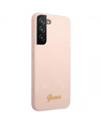 Guess GUHCS22MLSLMGPP S22+ S906 pink/pink hardcase Silicone Script Metal Logo
