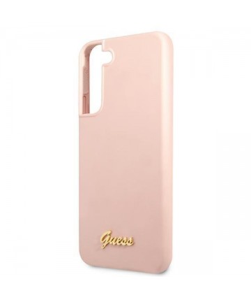 Guess GUHCS22MLSLMGPP S22+ S906 pink/pink hardcase Silicone Script Metal Logo