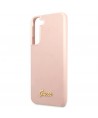 Guess GUHCS22MLSLMGPP S22+ S906 pink/pink hardcase Silicone Script Metal Logo