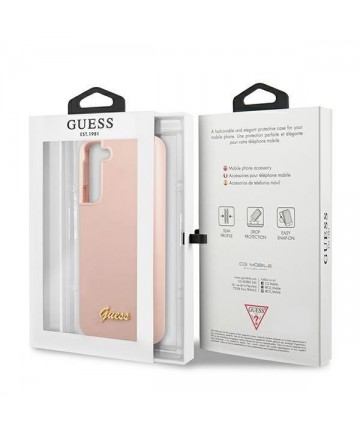 Guess GUHCS22MLSLMGPP S22+ S906 pink/pink hardcase Silicone Script Metal Logo