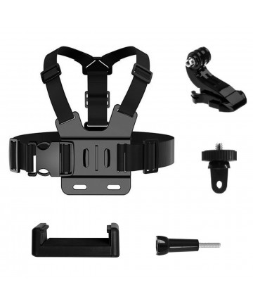 GoPro Chest Strap set of accessories 5in1 for GoPro, DJI, Insta360, SJCam, Eken sports cameras (GoPro 5 in 1 chest strap)