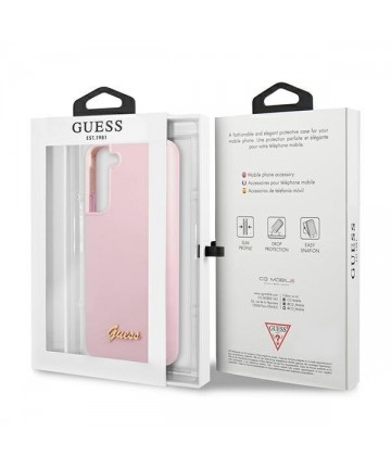 Guess GUHCS22MLSLMGLA S22+ S906 lavender/lavender hardcase Silicone Script Metal Logo