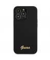 Guess GUHMP13LLSLMGBK iPhone 13 Pro / 13 6.1" black/black hardcase Silicone Script Gold Logo MagSafe