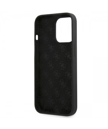 Guess GUHMP13LLSLMGBK iPhone 13 Pro / 13 6.1" black/black hardcase Silicone Script Gold Logo MagSafe