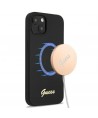 Guess GUHMP13MLSLMGBK iPhone 13 6.1" black/black hardcase Silicone Script Gold Logo Magsafe