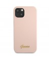 Guess GUHMP13MLSLMGLP iPhone 13 6.1" light pink/light pink hardcase Silicone Script Gold Logo Magsafe