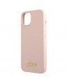 Guess GUHMP13MLSLMGLP iPhone 13 6.1" light pink/light pink hardcase Silicone Script Gold Logo Magsafe