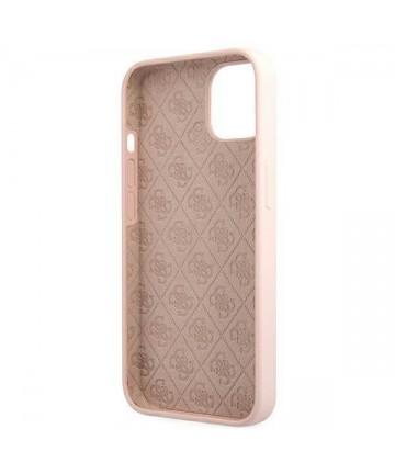 Guess GUHMP13MLSLMGLP iPhone 13 6.1" light pink/light pink hardcase Silicone Script Gold Logo Magsafe