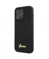 Guess GUHMP13XLSLMGBK iPhone 13 Pro Max 6.7" black/black hardcase Silicone Script Gold Logo MagSafe