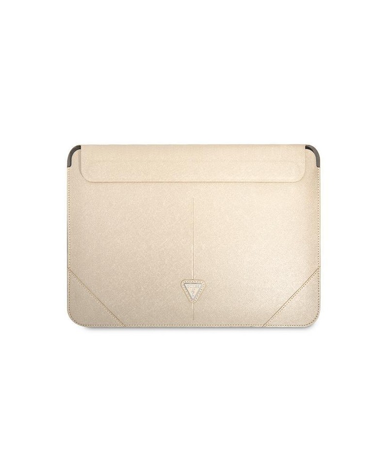 Guess Saffiano Triangle Logo case for a 14" laptop - beige