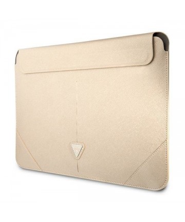 Guess Saffiano Triangle Logo case for a 14" laptop - beige