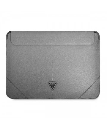 Guess Saffiano Triangle Logo case for a 14" laptop - silver