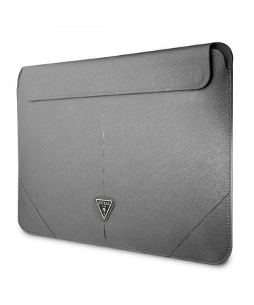 Guess Saffiano Triangle Logo case for a 14" laptop - silver