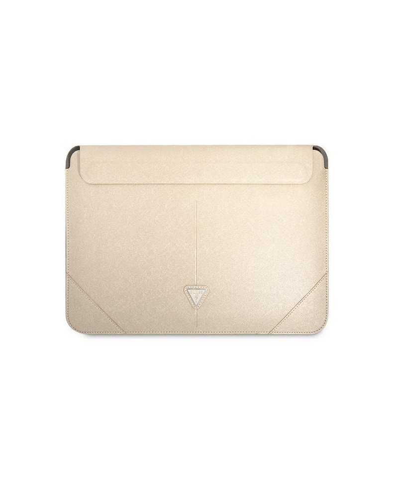 Guess Saffiano Triangle Logo case for a 16" laptop - beige