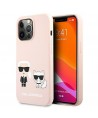 Karl Lagerfeld Silicone Ikonik Karl&Choupette MagSafe Case for iPhone 13 Pro / iPhone 13 - Light Pink