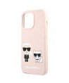 Karl Lagerfeld Silicone Ikonik Karl&Choupette MagSafe Case for iPhone 13 Pro / iPhone 13 - Light Pink