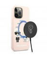 Karl Lagerfeld Silicone Ikonik Karl&Choupette MagSafe Case for iPhone 13 Pro Max - Light Pink