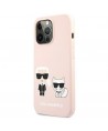 Karl Lagerfeld Silicone Ikonik Karl&Choupette MagSafe Case for iPhone 13 Pro Max - Light Pink