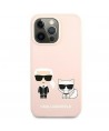 Karl Lagerfeld Silicone Ikonik Karl&Choupette MagSafe Case for iPhone 13 Pro Max - Light Pink
