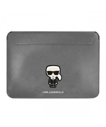 Karl Lagerfeld Saffiano Ikonik Karl case for a 13-14" laptop - silver