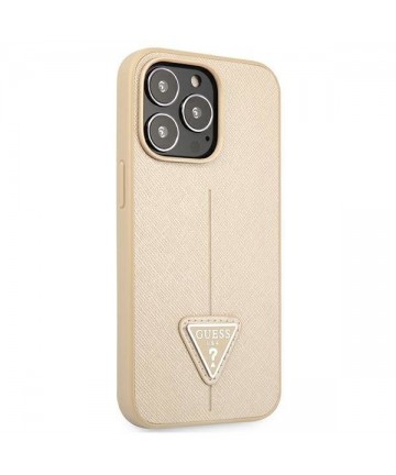 Guess GUHCP13LPSATLE iPhone 13 Pro / 13 6.1" beige/beige hardcase SaffianoTriangle Logo