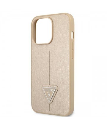 Guess GUHCP13LPSATLE iPhone 13 Pro / 13 6.1" beige/beige hardcase SaffianoTriangle Logo