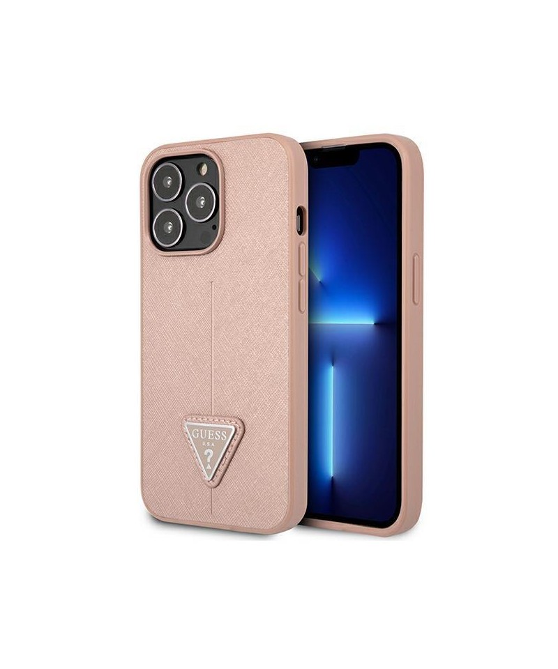 Guess GUHCP13LPSATLP iPhone 13 Pro / 13 6.1" pink/pink hardcase SaffianoTriangle Logo