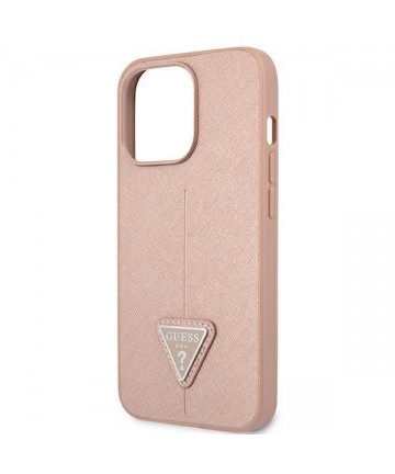 Guess GUHCP13LPSATLP iPhone 13 Pro / 13 6.1" pink/pink hardcase SaffianoTriangle Logo