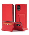 Magnet Card Case Case for Xiaomi Redmi Note 11 Pro Pouch Wallet Card Holder Card Stand Red
