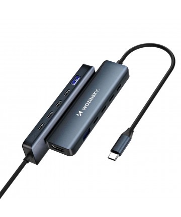USB-C 6 in 1 Hub Wozinsky WHBC10Y4S Multifunctional, Aluminum, with 25 cm Cable - Gray