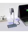 USB-C Hub 14 in 1 Wozinsky WDS03Y5S Multifunctional, Aluminum, for 3 Monitors, with 15 cm Cable - Gray