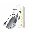 USB-A Hub Wozinsky WHS080YSS 4 x USB-A 3.0 with individual switches, aluminum, with 30 cm cable - gray